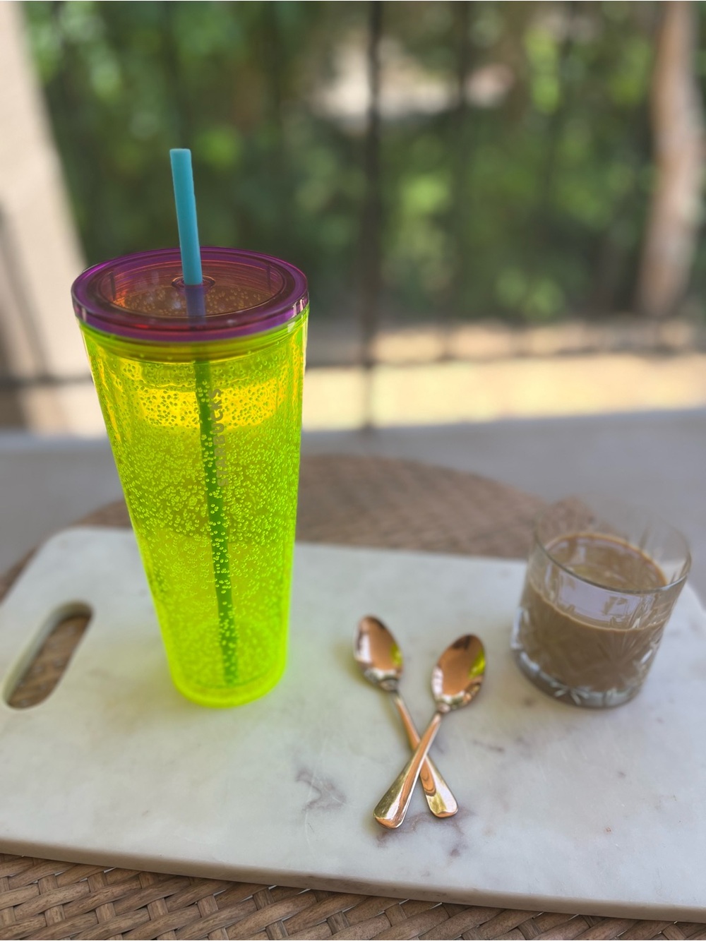 Starbucks Neon Yellow Double-Wall Tumbler with Straw